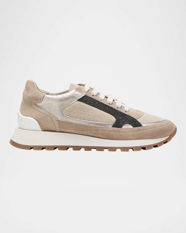 Monili Mix Media Trainer Sneakers